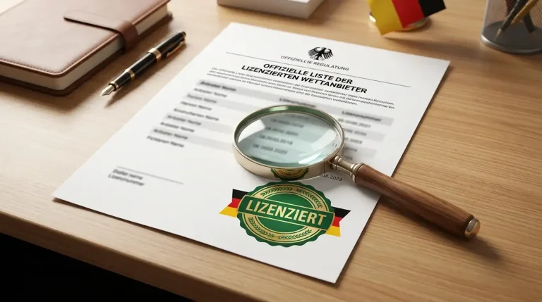 GGL-Whitelist: Offizielles Dokument mit Prüfsiegel für lizenzierte Pferdewetten-Anbieter